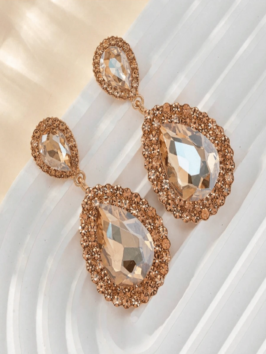 1 Pair Fashionable Exaggerated Heavy-Duty Water Drop Shaped Minimalist Luxury Party & Performance Earrings For Women