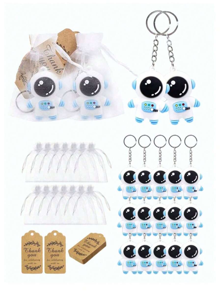 6/10 Sets Of 18/30 PCS Cute Astronaut Bag Keychain, Car Keychain, Party Keychain, Comes With A Thank You Kraft Label And A White Bag For Various Party Supplies Halloween(6/10 Pcs Dolls, 6/10 Pcs Thank You Tags, 6/10 Pcs Yarn Bags) Car Accessories Bag Charm School Goth Y2k Halloween Accessories Teachers Day Christmas Gift Ideas Bag Accessories Lanyards With Id Holder Car Accessories Bag Charms Car Friend Sister - Multicolor - View 1