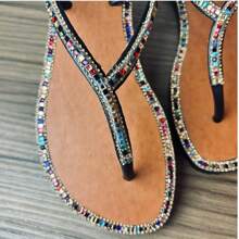 Women's Luxury Rhinestone Flat Sandal Art Griffe Paris Christmas New Year's Eve - PTO/Wisk - Xem 2