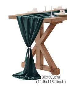Dark Green Chiffon Table Runner, Birthday Decor Wedding Party Room Decor Table Decoration Table Cover Table Cloth, Christmas Decor 2025 New Year Decoration, Wedding Organza, Wedding Background Decoration Yarn Banner Chair Decoration Dark Green Chiffon Yarn, Party Favor, Babe Shower Decor Yarn