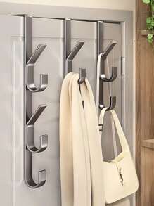 1个金属门后挂钩，壁挂式衣帽架，无需钻孔即可悬挂衣物，储物架，卧室门后挂钩，易于安装的门后挂钩 - 重型金属衣帽架，适用于衣物、帽子和包包 - 节省空间设计，适用于卧室、宿舍和橱柜，可用作钉子架、钥匙架、悬浮架、收纳架、情人节、情人节装饰、挂钩、门挂钩、卧室、衣架、墙挂钩、墙钩、钥匙架、墙面钥匙架、钥匙挂钩