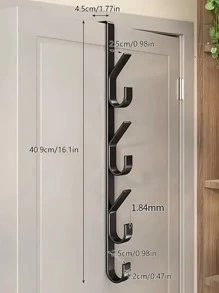 1个金属门后挂钩，壁挂式衣帽架，无需钻孔即可悬挂衣物，储物架，卧室门后挂钩，易于安装的门后挂钩 - 重型金属衣帽架，适用于衣物、帽子和包包 - 节省空间设计，适用于卧室、宿舍和橱柜，可用作钉子架、钥匙架、悬浮架、收纳架、情人节、情人节装饰、挂钩、门挂钩、卧室、衣架、墙挂钩、墙钩、钥匙架、墙面钥匙架、钥匙挂钩