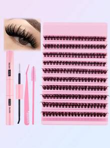 200/280 Clusters High Capacity DIY Individual Eyelash Extensions, 8-16mm D Curl Eyelash Extension Kit With Lash Tools, Glue And Sealant, Faux Mink Lashes, Natural Look And Lightweight, Reusable, Great Gift For Women