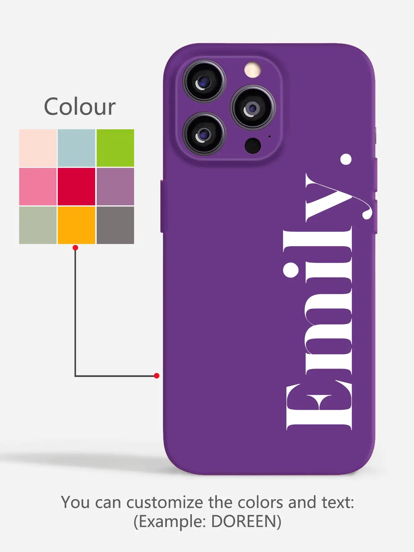 Customized Multi-Color Signature Short Phrase Colorful English Letter Anti-Drop Thick Phone Case Protective Cover TPU Soft Phone Case Compatible With Apple 11 12 13 14 15 16 Pro Max - Multicolor - View 3