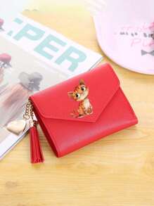 1/2/5pcs Personalized Heart-Shaped Tassel Wallet - Customized Text Women's Card Holder & ID Sleeve, Perfect Gift For Girlfriend - Multicolor - View 24