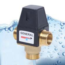 3 Wege Thermostatisch Mischventil Verbrühschutz Brauchwassermischer DN20 NEU - Schwarz und Gold - Übersicht 4