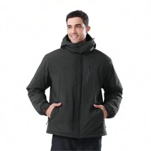 CAMEL CROWN Men Winter Jacket Waterproof Warm Snow Ski Jackets Fluffy Fleece Rain Coats With Removable Hood