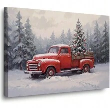 1pc Farmhouse Winter Wonderland Landscape Wall Art Christmas Canvas Poster Outdoor Holiday Decoration Rural Art Christmas Room Decoration Aesthetic  For Bedroom, Dining Room, Living Room, Office, Bathroom Kitchen, Home Decor, Framed, Ready To Hang