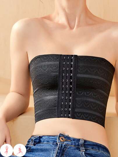 1pc Women's Strapless Compression Bra, Adjustable Three Rows Of 11 Buckles Strapless Chest & Waist Belt, Daily Sports Yoga Bra Without Marks, Breathable And Non-Curling Waist Cincher Gym Accessories