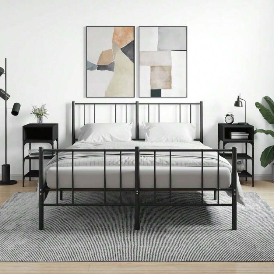 VidaXL Bedside Tables 2 Pcs Black 35x34.5x70 Cm Wood