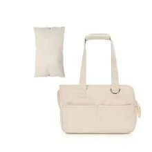 1 Pezzo Borsa Trasportino Regolabile Per Animali Domestici Con Tracolla, Grande Capacità, Colore Beige, Adatta Per Gatti E Cani, 2 Dimensioni, Design A Tasche Multiple, A Mano E A Spalla Singola, Finestra Traspirante, Con Cuscino, Comoda E Traspirante, Perfetta Per I Viaggi E Le Passeggiate All'aperto