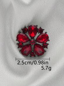 Set de 4 botones metálicos florales ocos con incrustaciones de diamantes, decoración elegante para vestido de novia, abrigo, suéter, blazer, manualidades DIY, joyero, bolso