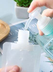 1 Pack Of 20pcs/15pcs/5pcs/1pc Travel Size Refill Bottles For Lotion, Body Wash, Shampoo. Portable Disposable-Use Cosmetic Containers For Travel - White - View 3