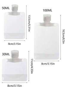 1 Pack Of 20pcs/15pcs/5pcs/1pc Travel Size Refill Bottles For Lotion, Body Wash, Shampoo. Portable Disposable-Use Cosmetic Containers For Travel - White - View 2