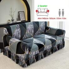 Christmas [US Local Warehouse] 1pc High-End Elegant Minimalist Marble Texture Sofa Cover, Luxurious Refined Living, Fashionable Graceful, Refresh Home Decor, Protect Furniture, Stretchy Fabric & Ruffled Skirt Design, Suitable For Home, Hotel, Meeting Room, Apartment, Party, Restaurant, Cafe, All Seasons [US Local Warehouse, Fast Delivery]Home Decor Gift For New Year