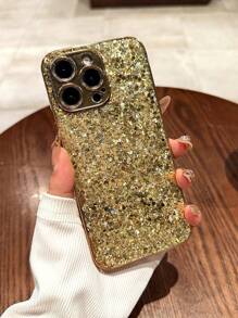 亮片奢华金色闪光手机壳适用于 16 Pro Max/16 Pro/16/16 Plus/15/15 Pro Max/15 Pro/15 Plus/11/12/13/14 Pro Max/11 Pro/11 Pro Max/12 Pro/12 Pro Max/13 Pro/13 Pro Max/14 Pro/14 Pro Max，全覆盖防摔，简约创意心形设计，适合女性，防水防震防刮 - 金色 - 查看 7