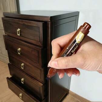 2 件（黑色 + 棕色）家具木质补漆笔，用于修复木质家具和地板上的划痕