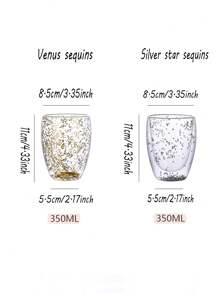 1 件双层玻璃圣诞杯，耐热闪光流动圣诞杯回到学校 - 多色 - 查看 3