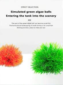 水族箱装饰：塑料假水下草、花球、草堆、鱼缸造景草球、塑料人造水草、玻璃容器微型装饰、人造小型水草 - 彩色 - 查看 10