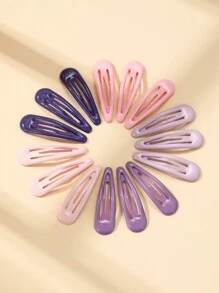 15 piezas Nuevos pasadores de pelo con forma de gota de agua, pinzas para flequillo de color caramelo, pinzas de garra, pasadores de pelo, artículos escolares