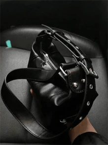 Dedoo 复古欧式单肩包，带拉链，采用嬉皮风格设计皮革制成，外观独特，可用作手提包或腋下包，女士商务休闲包，非常适合办公室、商务和工作