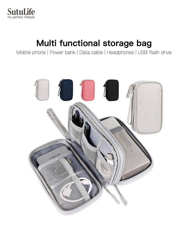 Bolsa organizadora electrónica, organizador electrónico portátil y a prueba de agua- Accesorios de viaje a China- Estuche de almacenamiento universal para cables, teléfonos celulares, batería externa