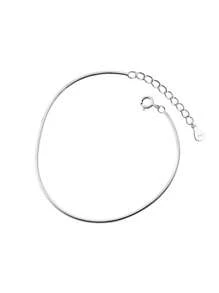 FOREVER QUEEN 1 Pezzo Cavigliera in argento sterling S925 per donne, catena semplice a forma di osso di serpente ottagonale, cavigliera semplice, regalo migliore amica, regalo per mamma, sorelle, fidanzata per Natale