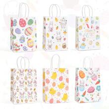 Happy Easter Paper Gift Bags Colorful Easter Egg Bunny Rabbit Chick Party Favor Bags With Handles Bags For Spring Birthday Supplies Easter Easter Decorations Easter Decor Easter Gifts Easter Bags