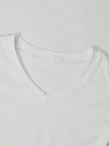 美式风格女士秋季修身性感圆领上衣，时尚领军设计休闲白色春季款 - 白色 - 查看 2