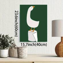 A Duck Stands On A Paper Canvas- 1 Piece Wooden Framed Canvas Painting(6)Thickness 2.25cm/0.9inch,High Quality Wall Art Prints Poster,Direct Wall Painting, Home Gift Decoration, Room Decoration Aesthetics, Wall Decoration Art, Living Room,Bathroom,