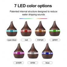 300ml Essential Oil Diffuser, Oil Diffuser, LED Humidifier, Automatic Shut-Off Ultra Quiet USB Wooden Humidifier With USB Cable, Suitable For Living Room And Bedroom SPA, Containing 2 Types Of Oil