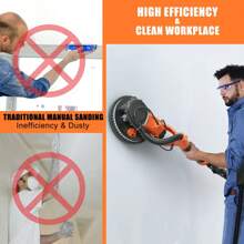 Homasis Electric Foldable Drywall Sander 750W Variable Speed W/Automatic Vacuum & Lights - US A Type Plug(110-127V) - View 7