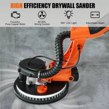 Homasis Electric Foldable Drywall Sander 750W Variable Speed W/Automatic Vacuum & Lights - US A Type Plug(110-127V) - View 6