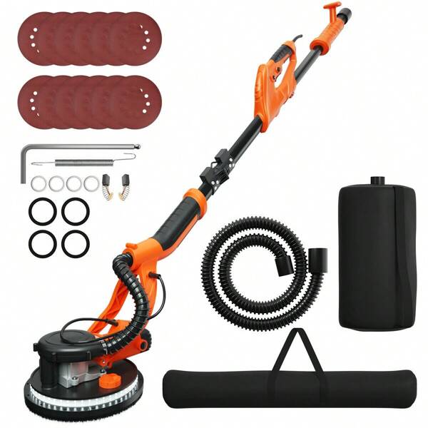Homasis Electric Foldable Drywall Sander 750W Variable Speed W/Automatic Vacuum & Lights