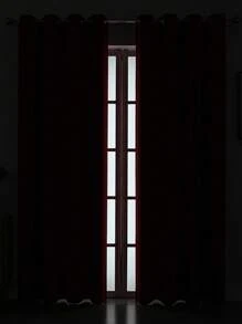 1pc New Year Red Blackout Curtain With Grommets, Suitable For Living Room, Noise Reduction, Heat Insulation, Home Decor, Room Darkening, Multipurpose Curtain - Red - View 2