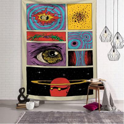 1pc Cosmic Vision Printed Tapestry, Polyester Material Tapestry For Living Room, Bedroom, Office Wall Decor, Home Decor, Party Decor, Rectangular Hanging Wall Art With Hanging Accessories Included, Wall Tapestry