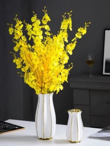 1 件简约白金彩绘大花瓶，树脂创意装饰花瓶，适用于家居装饰 - 彩色 - 查看 4