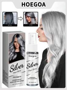 1 Box Of 30ml Silver-Gray Hair Spray, Locks In Color Without Damaging The Hair, Long-Lasting Nourishing Plant Extract Hair Care Fashionable Hair Color Hair Spray, Popular Neutral Hair Dye, Suitable For Both Women And Men