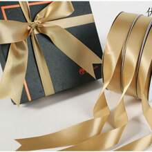 1 件装香槟金色服装包装花卉丝带蝴蝶结缎带装饰丝带礼品盒带锦缎带 - 香檳金色 - 查看 4