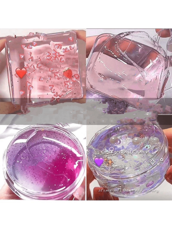1pc Newest Safe & Nontoxic Fluffy Slime, Anti-Stress Crystal Clear Mud Slime, Asmr Stress, ‏Egg Slime