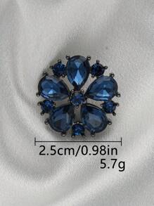 Set de 4 botones metálicos florales ocos con incrustaciones de diamantes, decoración elegante para vestido de novia, abrigo, suéter, blazer, manualidades DIY, joyero, bolso