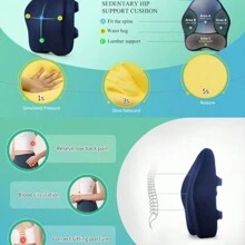 Lumbar Support Pillow For Office Chair With 2 Belts Memory Foam Lumbar Pillow Back Support Pillow For Car, Computer, Gaming Chair Memory Foam Back Cushion