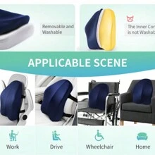 Lumbar Support Pillow For Office Chair With 2 Belts Memory Foam Lumbar Pillow Back Support Pillow For Car, Computer, Gaming Chair Memory Foam Back Cushion