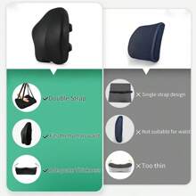 Lumbar Support Pillow For Office Chair With 2 Belts Memory Foam Lumbar Pillow Back Support Pillow For Car, Computer, Gaming Chair Memory Foam Back Cushion