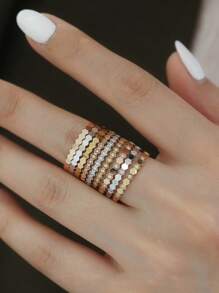 Esberry 1Pc Personalized Simple Delicate Glossy Honeycomb Ring For Women Ring Sterling Silver Delicate Ladies Jewelry Gift