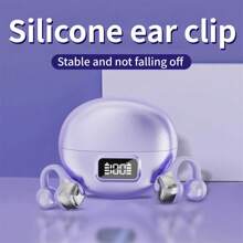 S19 Ear Clip Air Conduction Open Type, TWS Wireless Earphones Bluetooth 5.4, Sports Earphones With Touch Control, Voice Call Noise Reduction, Compatible With Mobile Phones - Màu tím - Xem 10