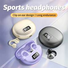 S19 Ear Clip Air Conduction Open Type, TWS Wireless Earphones Bluetooth 5.4, Sports Earphones With Touch Control, Voice Call Noise Reduction, Compatible With Mobile Phones - Màu tím - Xem 8