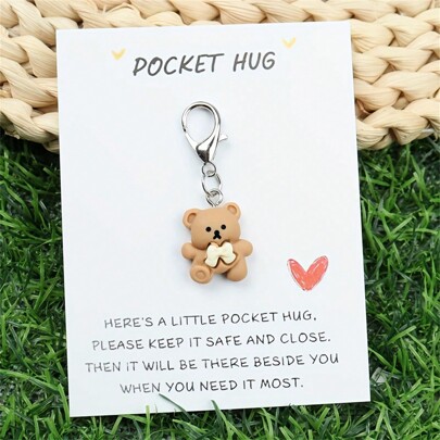 1 peça/2 peças Chaveiro de Bolso com Abraço de Urso, Mini Chaveiro de Animais com Ursos, Símbolo de Abraço de Bolso com Ursos Pequenos, Presente Perfeito de Aniversário, Natal, Dia dos Namorados para Família e Amigos