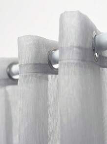 1 件多功能白色薄纱窗帘，轻盈，质地细腻，透气，半透明，风格清新，适用于阳台和卧室 - 淺灰色 - 查看 3