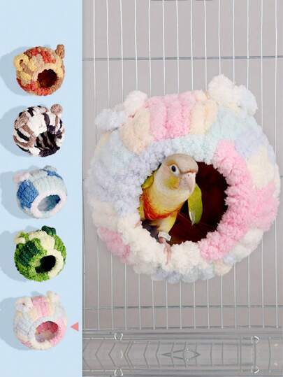 鸟巢，鹦鹉宠物冬季保暖窝，加厚保温睡床，带虎皮图案，保暖鸟类繁殖箱，鹦鹉保暖鸟巢，保温牡丹玄凤鹦鹉冬季窝